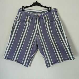 Vintage 90s/Y2K Striped Pepe Denim Shorts Jorts